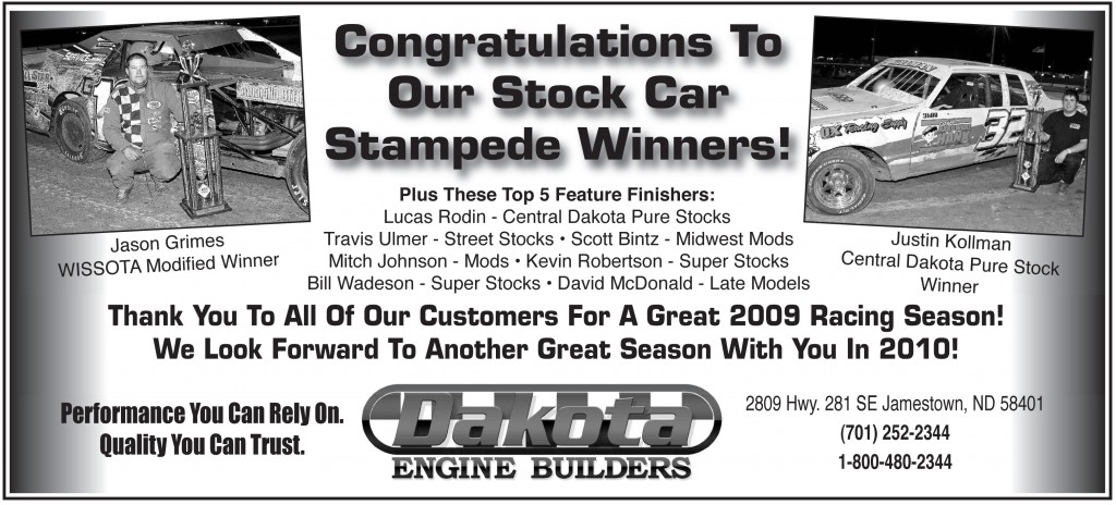 38th Annual Stock Car Stampede Congradulations To Our Winners